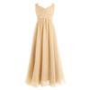 Daenrui Kids Girls Wedding Pageant Bridesmaid Dress Halter Backless Floral Lace Chiffon Maxi Gown Champagne 8 Years view 1