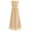 Daenrui Kids Girls Wedding Pageant Bridesmaid Dress Halter Backless Floral Lace Chiffon Maxi Gown Champagne 8 Years view 3