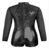 FEESHOW Girls Kids One-Piece Sequins Long Sleeve Gymnastics Leotards Short Jumpsuit for Dance Unitards Biketards Black A 6 Years view 2