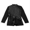 FEESHOW Girls Kids One-Piece Sequins Long Sleeve Gymnastics Leotards Short Jumpsuit for Dance Unitards Biketards Black A 6 Years view 3