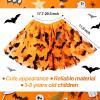 3 Pcs Halloween Tutu Skirts Elastic Layered Tulle Tutu Dress Halloween Performance Costume Black Bat Pattern for Girls 3-8 Years Old, Green, Orange, Purple view 3