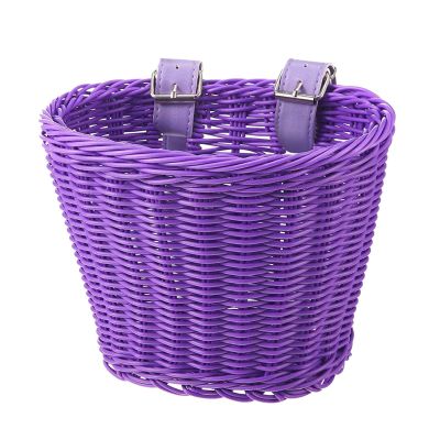Bavokon Woven Kids Basket for Tricycle & Cruiser - Front Handlebar Handwoven Basket for Girls & Boys