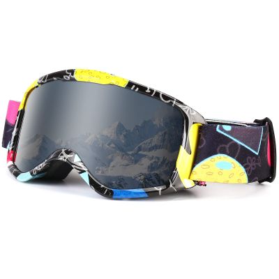Flantor Kids Ski Goggles,Non-Slip Strap Snow Goggles,Snowboard Goggles (Black)