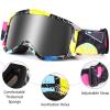Flantor Kids Ski Goggles,Non-Slip Strap Snow Goggles,Snowboard Goggles (Black) view 2