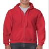 Gildan Adult Fleece Zip Hooded Sweatshirt, Style G18600 Red, 3X-Large view 1
