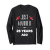 25th Year Wedding Anniversary With Loving Hearts Long Sleeve T-Shirt view 1