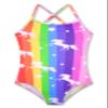LUOUSE Girls Sparkle Swimsuits Quick Dry Crossback One Piece Hawaiian Beach Swimwear Bathing Suit with Adjustable Strap 4-5 T view 1