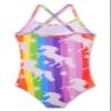 LUOUSE Girls Sparkle Swimsuits Quick Dry Crossback One Piece Hawaiian Beach Swimwear Bathing Suit with Adjustable Strap 4-5 T view 2