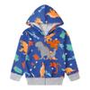 NUBEEHOHO Toddler Boy Clothes Blue Full Zip Pullover Hoodie Cute Dinosaur Jacket for Boys Long-sleeveed Fall Hooded Sweatshirt 5T (Dino-3044) view 1