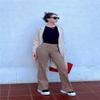 G4Free Flare Leggings for Woman Fleece High Waisted Work Pants Business Casual Trousers with Pockets Office Wear(Brown,XL,31") view 2