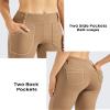 G4Free Flare Leggings for Woman Fleece High Waisted Work Pants Business Casual Trousers with Pockets Office Wear(Brown,XL,31") view 4