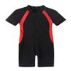 Yartina Unisex Boys Girls Rash Shirt One Piece Color Block Tankini Short Sleeve Boyshort Swimwear Black 12 Years view 2