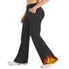 G4Free Fleece Lined Pants Women Flare Leggings Stretchy Yoga Pants with Pockets Dress Work Trousers Business Casual (Black,S,31") view 1