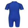 Yartina Unisex Boys Girls Rash Shirt One Piece Color Block Tankini Short Sleeve Boyshort Swimwear Blue 12 Years view 3