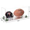 Better Display Cases Acrylic Display Case for Full Size Football and Mini Helmet - Large Rectangle Box with Clear Case, Green Risers and Mirror Base 19.25" x 8.25" x 8" (B47/A103) view 2