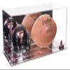 Better Display Cases Acrylic Display Case for Full Size Football and Mini Helmet - Large Rectangle Box with Mirror Case, Purple Risers and Mirror Base 19.25" x 8.25" x 8" (B47/A103) view 1