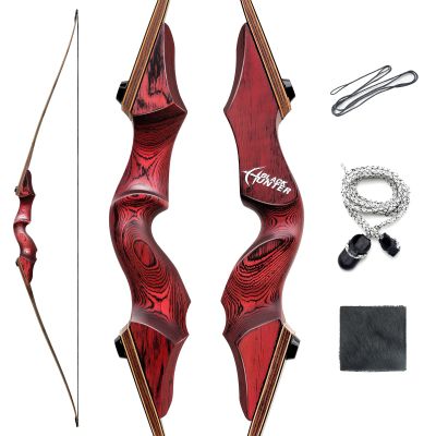 60 Inch Black Hunter Takedown Longbow Set 20-60 Lbs Archery Bow Wooden Riser Longbow for Hunting Shooting Adult Right Hand Bow (30LBS)