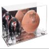 Better Display Cases Acrylic Display Case for Full Size Football and Mini Helmet - Large Rectangle Box with Mirror Case, White Risers and Mirror Base 19.25" x 8.25" x 8" (B47/A103) view 1