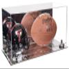 Better Display Cases Acrylic Display Case for Full Size Football and Mini Helmet - Large Rectangle Box with Mirror Case, Silver Risers and Mirror Base 19.25" x 8.25" x 8" (B47/A103) view 1