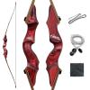 60 Inch Black Hunter Takedown Longbow Set 20-60 Lbs Archery Bow Wooden Riser Longbow for Hunting Shooting Adult Right Hand Bow (40LBS) view 1