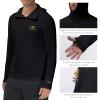 BASSDASH Mens UPF 50+ 1/4 Zip Fishing Hoodie Shirt Quick Dry Performance Long Sleeve Sun Protection FS24M Black view 4