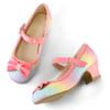 K KomForme Girl's Dress Shoes Mary Jane Glitter 1.5 in Low Heel Wedding Party Princess Shoes for Toddler/Little/Big Kids Rainbow view 3