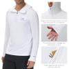 BASSDASH Mens UPF 50+ 1/4 Zip Fishing Hoodie Shirt Quick Dry Performance Long Sleeve Sun Protection FS24M White view 4