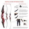 60 Inch Black Hunter Takedown Longbow Set 20-60 Lbs Archery Bow Wooden Riser Longbow for Hunting Shooting Adult Right Hand Bow (25LBS) view 4