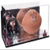 Better Display Cases Acrylic Display Case for Full Size Football and Mini Helmet - Large Rectangle Box with Mirror Case, Purple Risers, Wall Mount and Mirror Base 19.25" x 8.25" x 8" (B47/A103) view 1