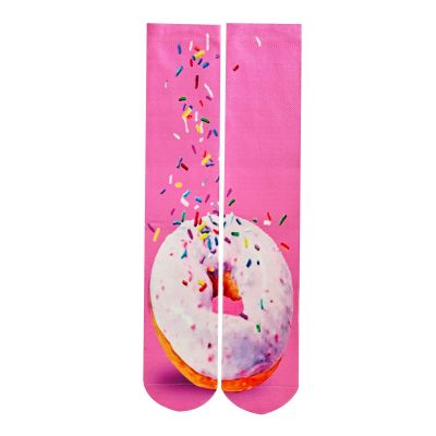 Crazy Socks Funny Socks,3D Pattern Cool Socks,Personalized With Pink Donut graphic design Socks Gift for Men Women