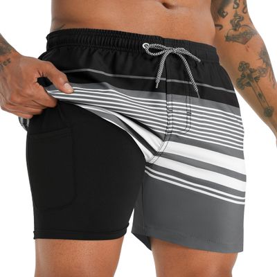 APTRO Men's Swim Trunks with Compression Liner 5 Inch Bathing Suit Beach Swimsuits #C176 3X