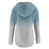 Womens Color Block Hoodie Sweatshirts Drawstring Pullover Tops Tie Dye Cozy Lightweight Loose Pullover Jumpter Tops Blue view 4