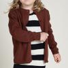 EISHOW Kids Baby Girls School Sweater Cardigan Long Sleeve Button Crewneck Cotton Knit Boys Casual Cardigans Uniform Sweater (Coffee,3T) view 2