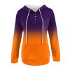 Womens Color Block Hoodie Sweatshirts Drawstring Pullover Tops Tie Dye Cozy Lightweight Loose Pullover Jumpter Tops Purple view 3