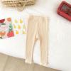 Infant Newborn Baby Girls Ribbed Solid Lace Edge Pants Trousers Leggings Outfits Kids Girls Winter (Beige, 0-6 Months) view 2