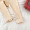 Infant Newborn Baby Girls Ribbed Solid Lace Edge Pants Trousers Leggings Outfits Kids Girls Winter (Beige, 0-6 Months) view 4