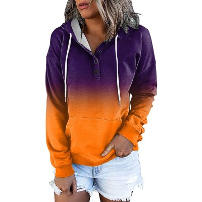 Womens Color Block Hoodie Sweatshirts Drawstring Pullover Tops Tie Dye Cozy Lightweight Loose Pullover Jumpter Tops Purple