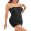 Fldy Womens Strapless Cover Up Slip Tube Dress Semi Sheer Stretchy Mini Bodycon Dress Black A Medium view 3