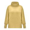 Turtleneck Sweaters for Women Loose Oversized Chunky Knitted Fashion Personality Slouchy Mock Neck Tops Yellow view 4