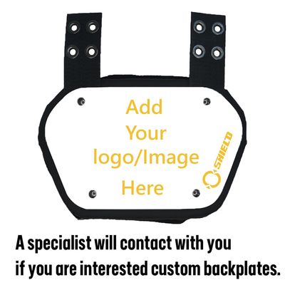 12 Pcs O Shield Team Custom Unique Style Personalized Photo Backplate Football Rear Protector for Football Players, Football Team, Universal Fit, Golden Logo