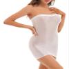 Fldy Womens Strapless Cover Up Slip Tube Dress Semi Sheer Stretchy Mini Bodycon Dress White A Large view 2