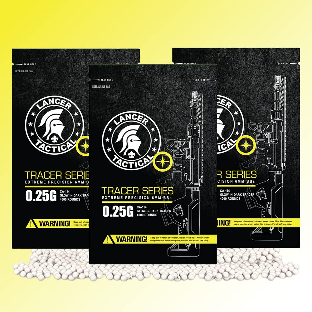 Lancer Tactical Pro Series 4000 Round Airsoft Tracer BBS 0.25gX3