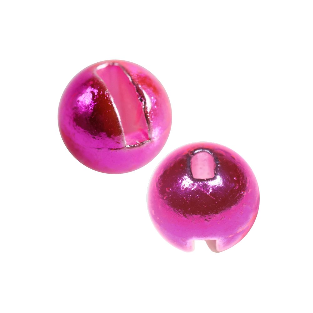 Temorah 100 Pieces 35 Colors 1.5-6.4mm Slotted Tungsten Beads for Fly Tying (Metallic Pink, 2.8mm(7/64'' 100 PCS))