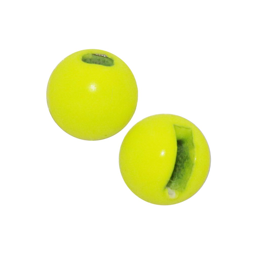 Temorah 100 Pieces 35 Colors 1.5-6.4mm Slotted Tungsten Beads for Fly Tying (Chartreuse, 3.5mm 100 PCS)