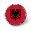 Albanian FlagRound Brooch Lapel Pin Decoration Pins Badge for Men Women view 1