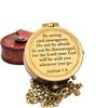 Vintage Brass Pocket Compass  Antique Navigation Compass with Lid, Handmade Maritime Gift for Men, Explorer, or Hiker (Be Strong) view 1