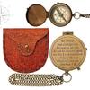 Vintage Brass Pocket Compass  Antique Navigation Compass with Lid, Handmade Maritime Gift for Men, Explorer, or Hiker (Be Strong) view 2