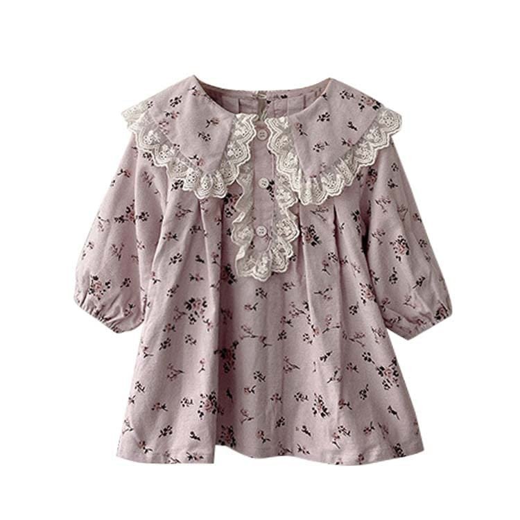 Baby Newborn Infant Girls Long Sleeve Floral Lace Spring Autumn Princess Dress Clothes Toddler Girls (Pink, 2-3 Years)