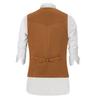 Tuikayoo Men's Suede Leather Suit Vest Vintage Western Cowboy Waistcoat Regular Fit(3XL, Coffee) view 2