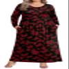 BISHUIGE 2026 Women's Plus Size Maxi Dresses Long Sleeve Casual Long Dress for Curvy Women Fall with Pockets XL-6XL 2XL, Red Flowers view 1